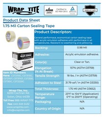 3″ 1.75MIL 55Y, 1CS/24ROLLS ECONOMICAL GENERAL PLUS PACKAGING TAPE MEDIUM DUTY