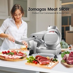 10in Blade Electric Commercial Meat Slicer Steel Frozen Meat Cheese Slicer New