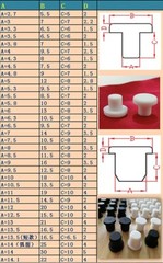 Solid Silicone Rubber Black T-shaped Sealing Hole Plugs 3mm-15mm Dust Plug