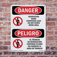 Renovation Work Contains Lead Do Not Enter OSHA Danger Sign, Decal 5 or 10 Pack