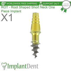 1x Root Shaped Compressive Short Neck Dental One Piece Fixture Dentistry Lab