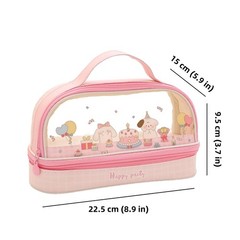 Bunny Pencil Pouch w/Handle Rabbit Kitten Bear Puppy Pen Case Cosmetic Bag Cl…