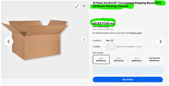10-Pack 24” x 24” x 10″ Corrugated Boxes 200 LB. TEST Single Wall S-4908