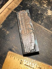 Print Block “ Matthew A. Weisbard Pharmacist “ Philadelphia PA, Copper Face￼