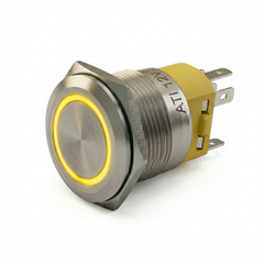 Alpinetech 19mm Momentary Pushbutton Switch with LED Colored Rings or Symbols