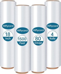 Stretch/Shrink Wrap Roll ,Heavy Duty 800% Stretch,Clear 80 Gauge Industrial S…