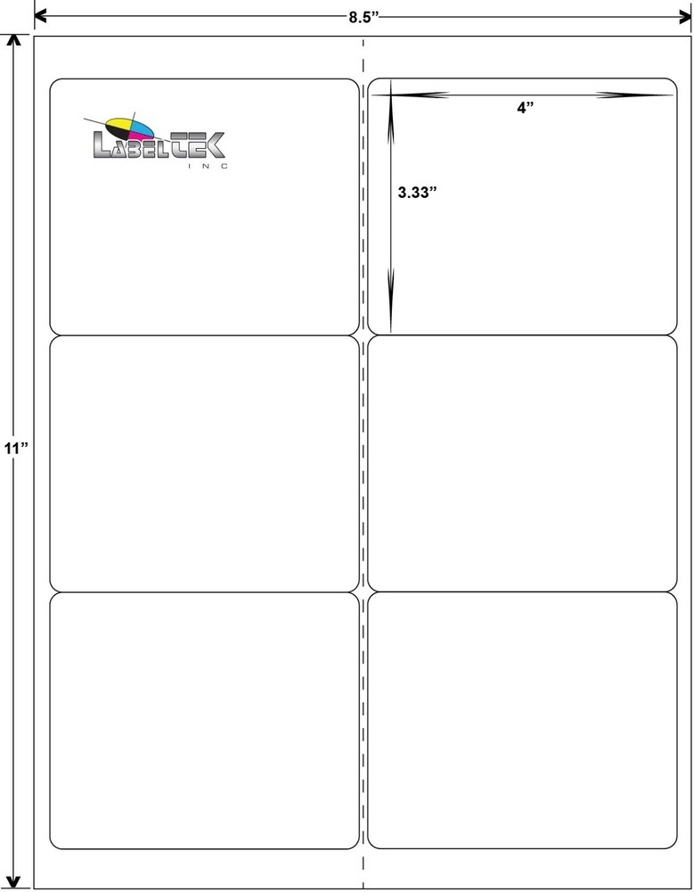 600 LABELS / 6 LABELS PER SHEET / INKJET OR LASER PRINTERS