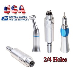 Dental Slow Low Speed Handpiece Contra Angle Straight Air Motor 2/4 Holes E-Type