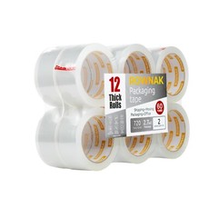 ROWNAK Clear Packaging Tape 12rolls–2.7mil Thick, 2.0 inches Wide,60 Yards Roll