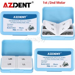 AZDENT Dental Orthodontic Buccal Tube 1st 2nd Molar Roth MBT 022/018 Bondable