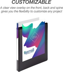 Durable Black 0.5 Inch 3 Ring D-Ring Binder – Made from Recycled Chipboard