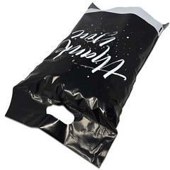 10×13 Thank You Poly Mailers with Handles – Black & Pink Merchandise Shopping Ba