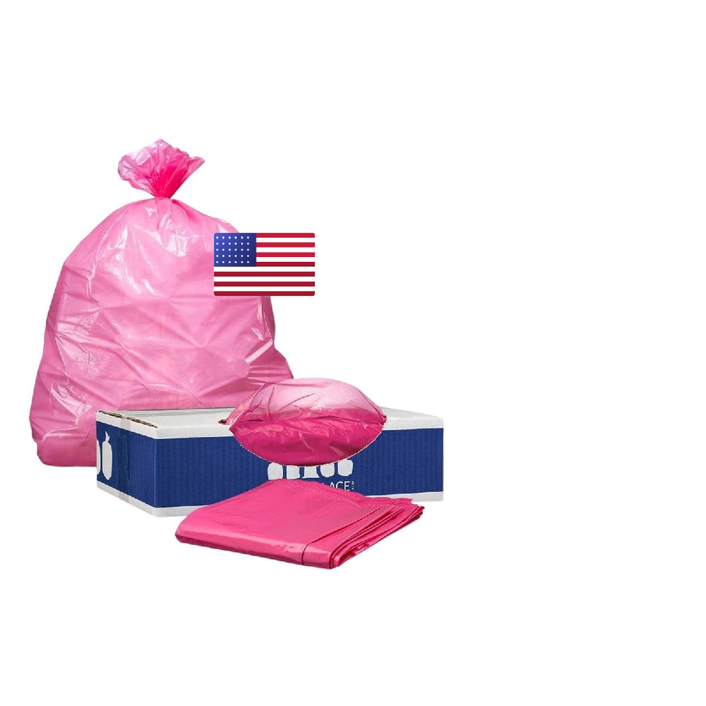 Plasticplace 12-16 Gallon Trash 1.2 Mil Garbage Can 24 X 31 250 Count W13Pnk12
