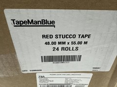 Red Stucco Tape, Case of 24 Rolls, 2 Inch x 60 Yards, UV Resistant NEW