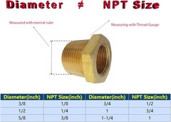 1/2″ NPT Male x 1/4″ 1/2" npt male to 1/4" female, Brass