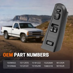 Power Window Switch Front Driver Side For GMC Sierra Chevy Silverado 15883318