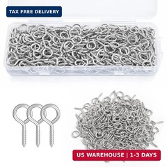 300PCS Eye Screws, 0.63 Inch Heavy Duty Screw Eye Hooks,Self Tapping Eye Bolts,