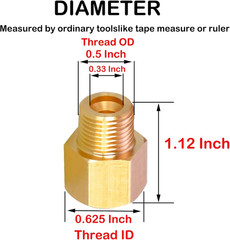 AOPANDA 1/4 NPT Male to 3/8 NPT Female Reducer Adapter, NPT Brass Pipe Fittings