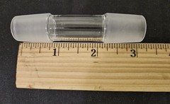 2 pc. 3″- Handmade 18mm male to 18mm male glass Adapter + 5 screens FREE #C3