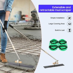Concrete Trowel Cement Surface Smoothing Tool Extension Handle w/Finishing Shoes