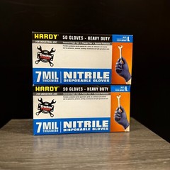Hardy 68505 Nitrile Gloves (7MIL) 2 BOXES OF 50 Heavy Duty LARGE