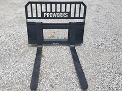 PRO Works 48″4000lb HD Full Guard Pallet Forks Skid Steer Quick Attach-Free Ship