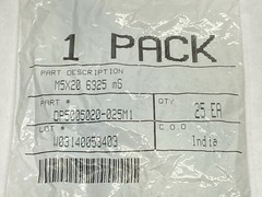 DP5005020-025M1 Dowel Pins M5x20 6325 m6 LOT OF 25