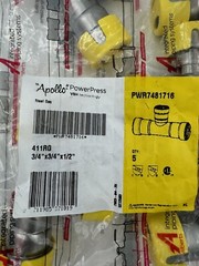 Apollo PWR7481716 411RG Series 3/4 x 3/4 x 1/2″ Steel Gas Tee w HNBR O-ring 5 Pk