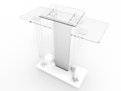 Acrylic Wood MDF Podium W Casters Church Lectern School Pulpit Hostess Desk