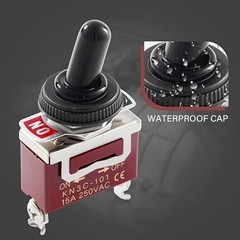 Heavy Duty 12V 30A SPST 2-Pin Waterproof Toggle ON/Off Switch with Boot for Auto