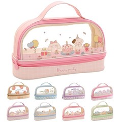 Bunny Pencil Pouch w/Handle Rabbit Kitten Bear Puppy Pen Case Cosmetic Bag Cl…