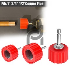 Copper Pipe Cleaner Set for Drill 1/2″ 3/4″ 1″ Bore Brush Kit Plumbing HVAC Tool