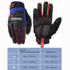WORKPRO Heavy Duty Work Gloves w/PVC Protection Synthetic Leather Wear-Resistant