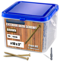 Brown Epoxy Coated Rust Resistant Torx Star Drive #10 X 3″ Deck Screws T25 5 LBS