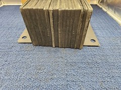 Dock Bumper Rectangular, 13 in L x 10 in W x 6 in H, Laminated Rubber 1110-1002