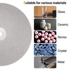 Diamond Flat Lap Disc Set 6″ x 1/2″ Arbor 50-3000 Grit 16 Sizes Grinding Wheel