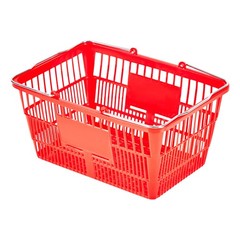 Uimoso 12 Stackable Plastic Shopping Baskets with Handles, Red for Grocery Use