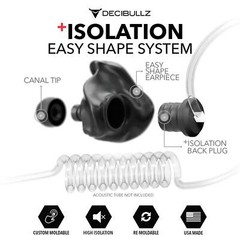 Custom Moldable Isolation Earpiece for Clear Tube, Radio, Surveillance, and Comm