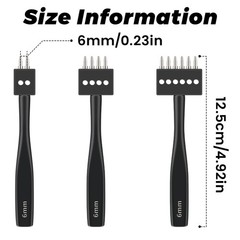 DIUDUS Leather Hole Punch, Prong Punch Tool 6mm 2/4/6 Lacing Stitching Punch,…