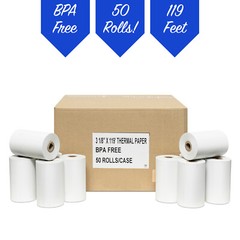 50 Thermal Receipt Paper Rolls, 3-1/8 Inch x 119 Feet