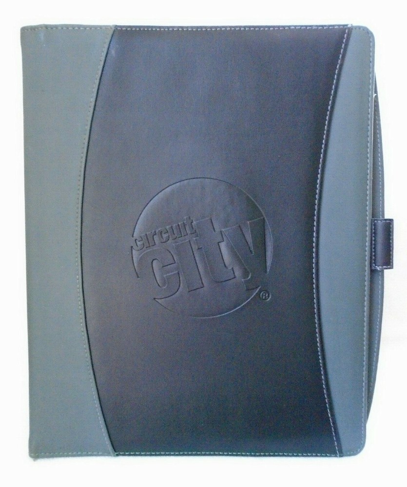 Vintage Circuit City Embossed Black & Greyish Green Pleather Executive Notebook
