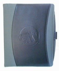Vintage Circuit City Embossed Black & Greyish Green Pleather Executive Notebook