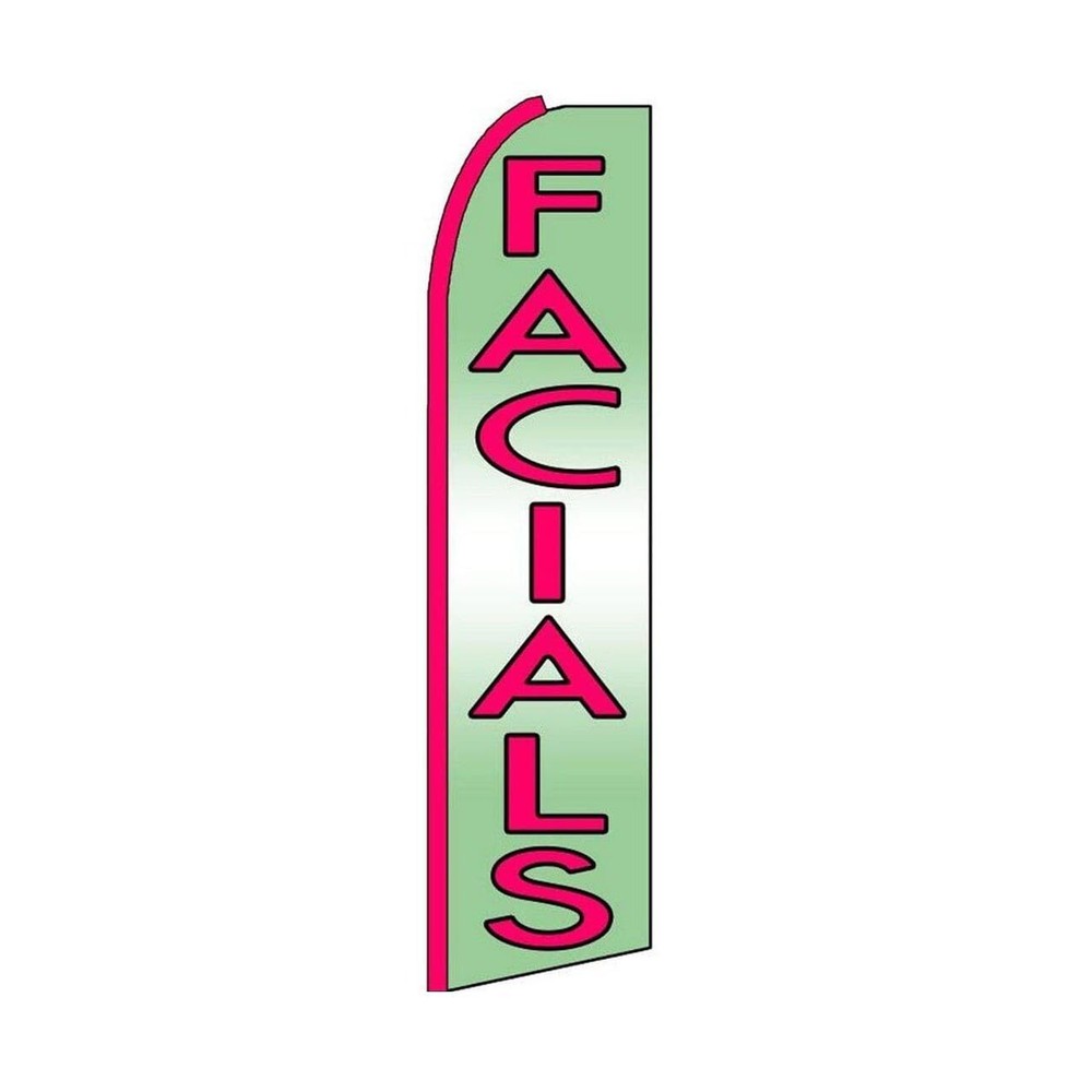 Facials Swooper Flutter Feather Flag | 3ft W x 11.5ft Tall