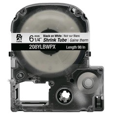EPSON 208STBWPX Black on White Shrink Tube 1/4″ KSun 208B20BWPX