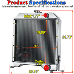 Radiator For Case Skid Loader 1840 1845C Skid Steer Tractor 1347609C1 / 1A12192