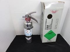 🧯2025-2.5 lb CHROME/STAINLESS STEEL ABC FIRE EXTINGUISHER W/VEHICLE BRACKET NEW