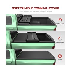 LEDKINGDOMUS Soft Tri-Fold Truck Bed Tonneau Cover Fits for Chevy Colorado/GM…