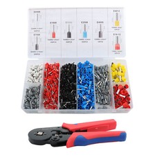 Ferrule Crimping Tool Kit AWG 23-7 Self-Adjustable Ferrel Crimper Kit W/1200PCS