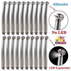 1-10 Pcs Dental Fiber Optic LED E-generator High Speed Handpiece /No LED 4 Holes