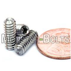 #10-24 Cup Point Socket Set Screws, SAE Coarse US / Inch, Stainless Steel 18-8